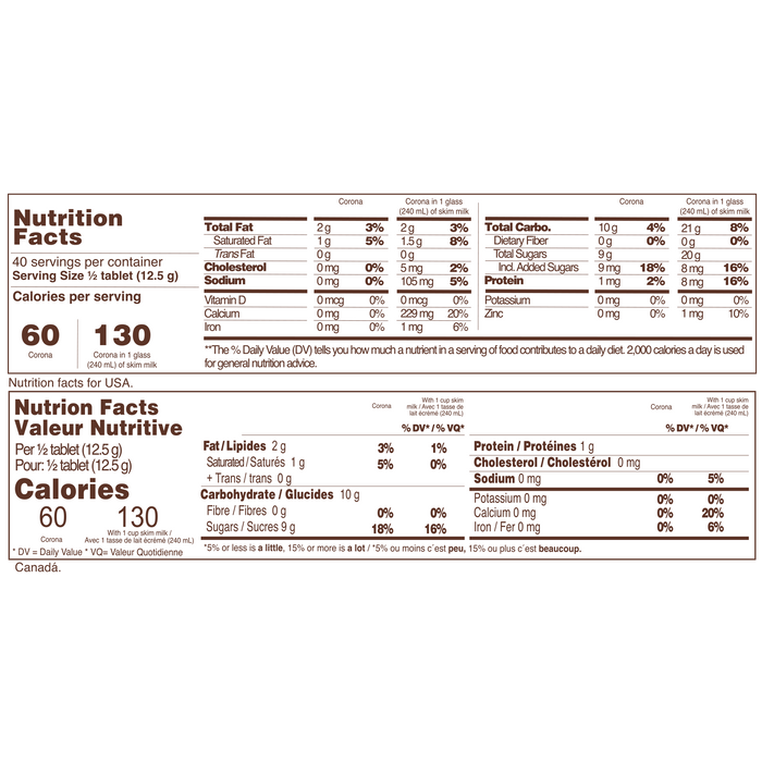 Corona Hot Chocolate Bar, 17.6 oz