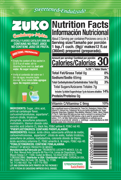 Zuko Drink Mix Fruit Punch Individual Pack, 24 Count, 0.9 oz