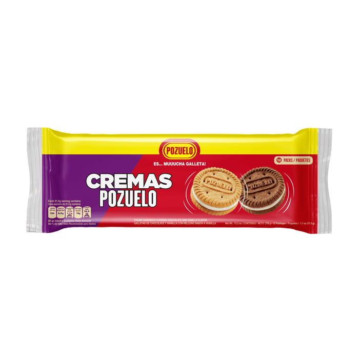 Cremas Pozuelo Mixed Chocolate-Vanilla Bag, 12 Count, 13.3 oz