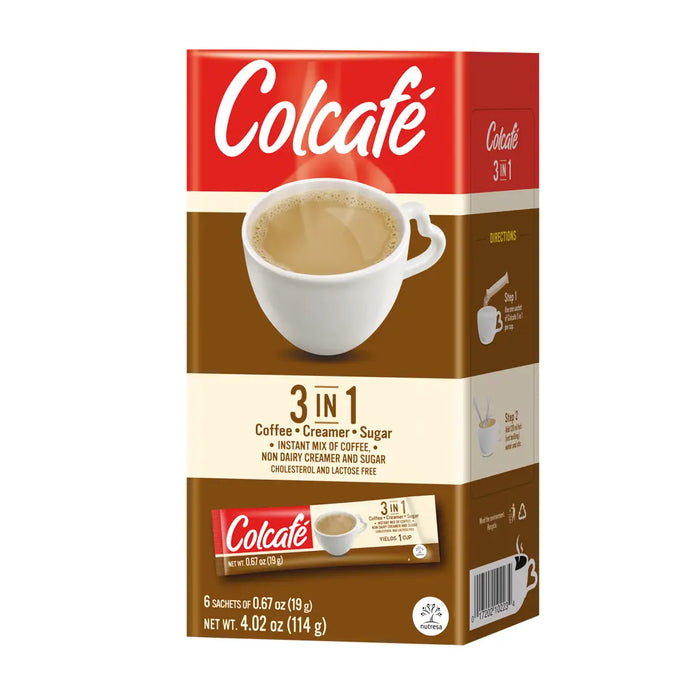 Colcafe, 3 In 1, Instant Coffee, Box 4.02 Oz, 6 units, Ready in seconds