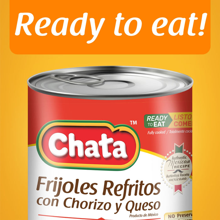 Chata Frijoles Refritos Con Chorizo Y Queso Lata 14.8 Oz