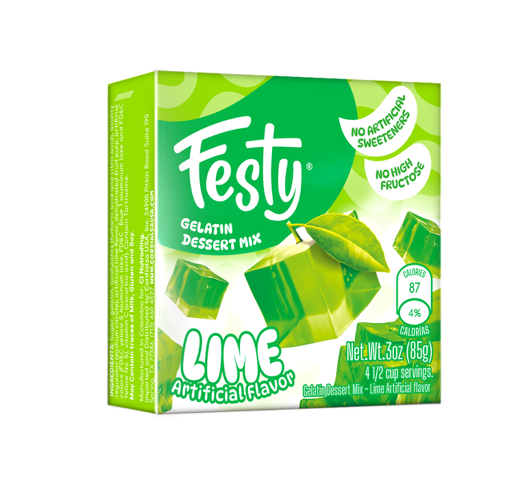 front image of Festy lemon flavored jelly box
