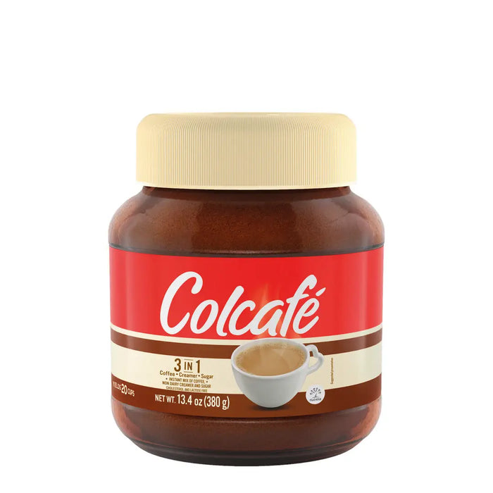 Colcafe, 3 In 1, Instant Coffee, Jar 13.4 Oz, Ready in seconds, Colombian coffee