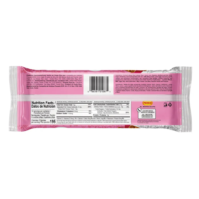 Chiky, Strawberry Cookies, Bag 16.9 Oz, Each Bag contains, 12 inner packs of 6 cookies, A crisp vanilla cookie, dipped in Strawberry chocolate, pack of 12.