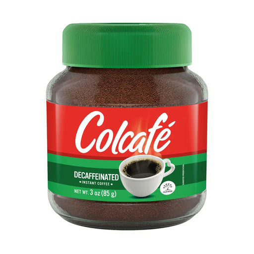 Colcafe, Decaf Coffee Granulated, Jar 3 Oz, Ready in seconds, Coffee Instant, Colombian coffee.