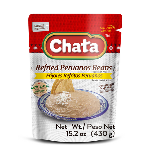 Chata Refried Peruano Beans (Mayocoba) Pouch, 15.2 oz