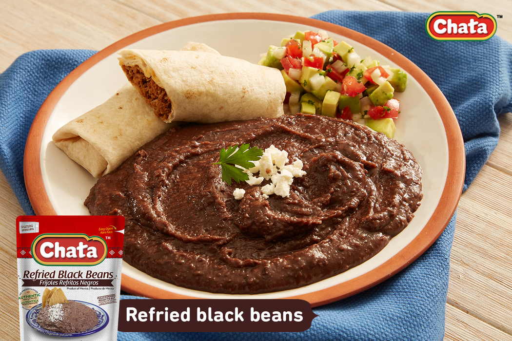 Chata Refried Black Beans Pouch, 15.2 oz