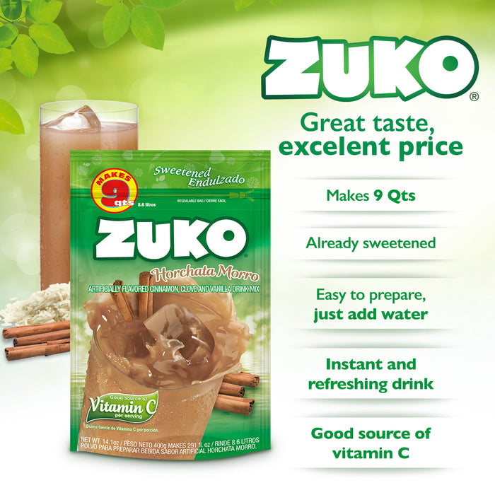 Zuko Horchata Morro 14.1 Oz, Refreshing Drink