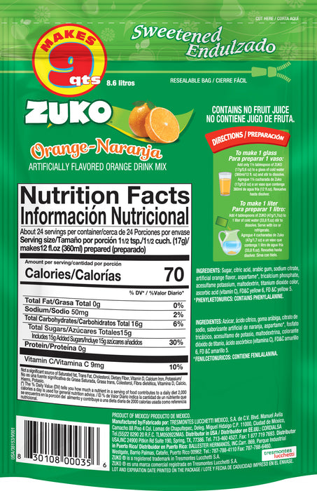 Zuko Orange 14.1 OZ, refreshng drink