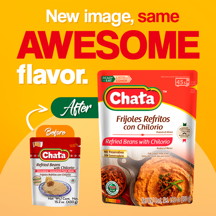 Chata Refried Beans with Chilorio Pouch, 15.2 oz