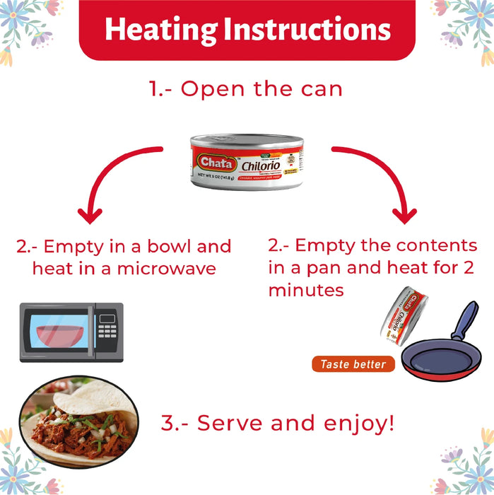 Chata, Chilorio Pork, Can 5 Oz, high-quality ingredients, authentic Mexican food.