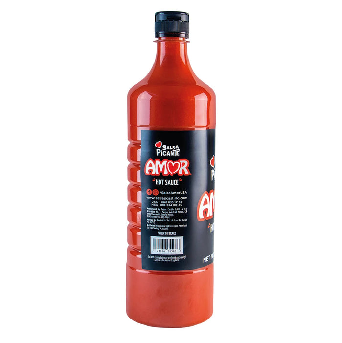 Amor, Chamoy Sauce, 33 Oz, Scoville level of 2,800, flavor of chili, high-quality product, traditional spicy, Fluid Liquid, Bottle.