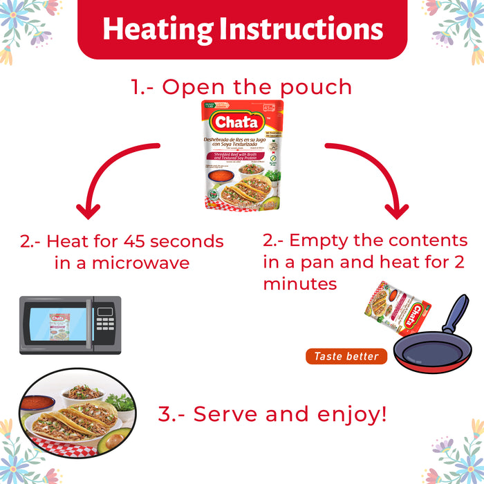 Chata Shredded Beef Pouch, 8 oz