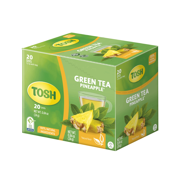 Tosh, Green Tea Pineapple, 1 box with 20 tea bags.