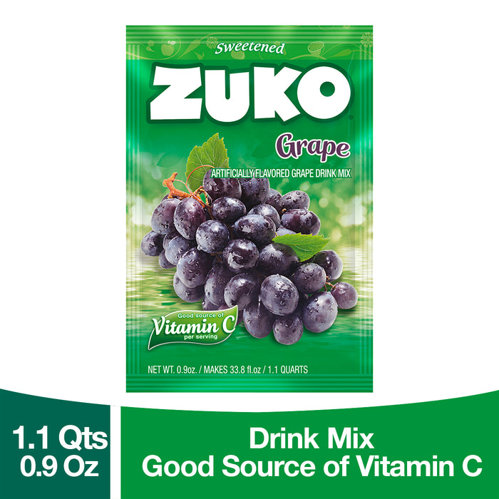 Zuko Drink Mix Grape Individual Pack, 24 Count, 0.9 oz