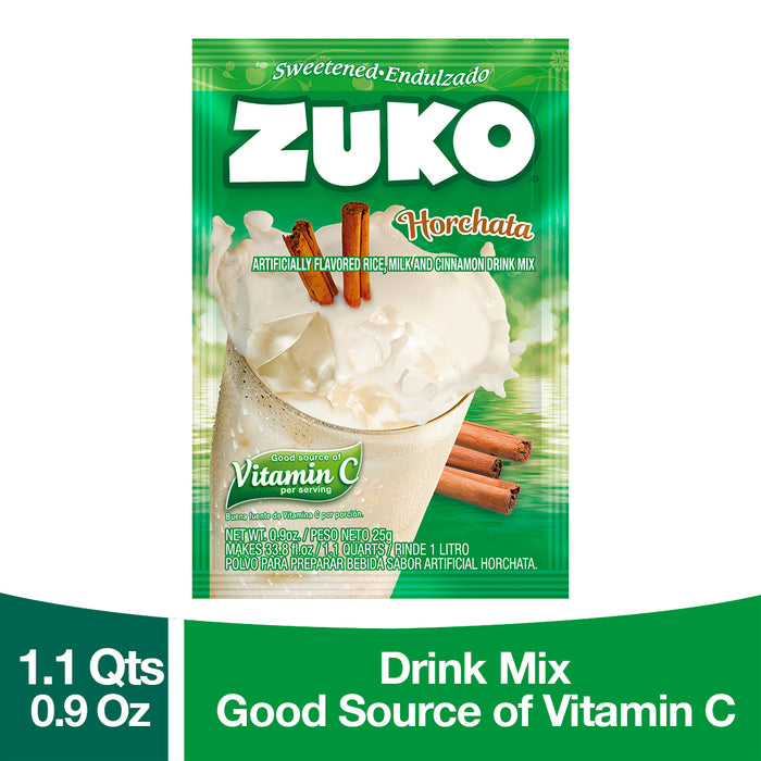 Zuko Drink Mix Horchata Individual Pack, 24 Count, 0.9 oz