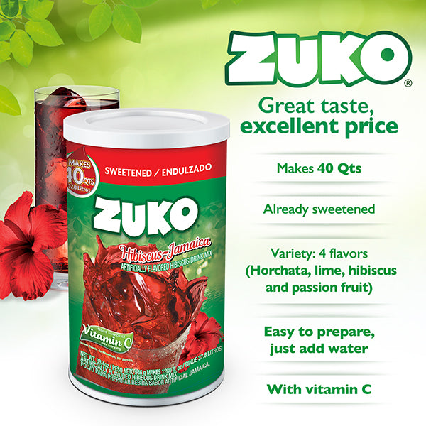 Zuko Drink Mix Canister Jamaica, 33.4 oz