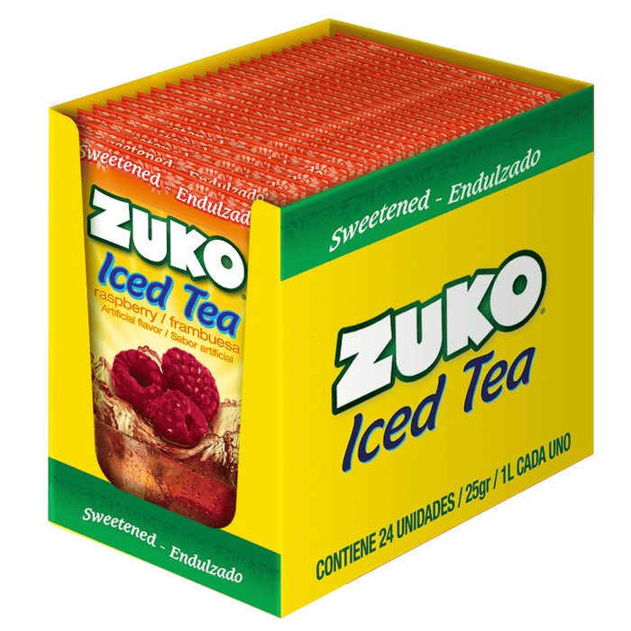 Zuko Drink Mix Raspberry Tea Individual Pack, 24 Count, 0.9 oz