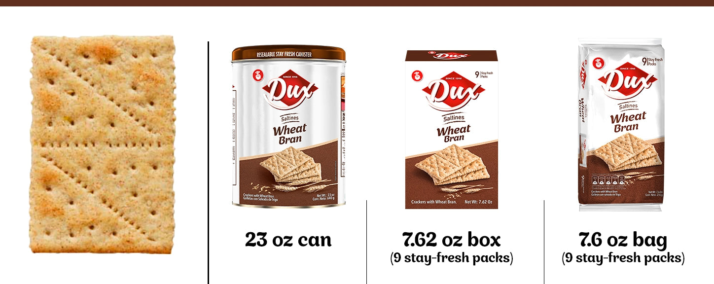 Dux Wheat Saltines and Oat Fiber Crackers Bag, 9 Count, 7.6 oz
