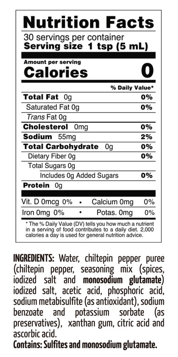 Mexico Lindo, Chiltepin Hot Sauce, 5 Oz, Scoville level 14.200