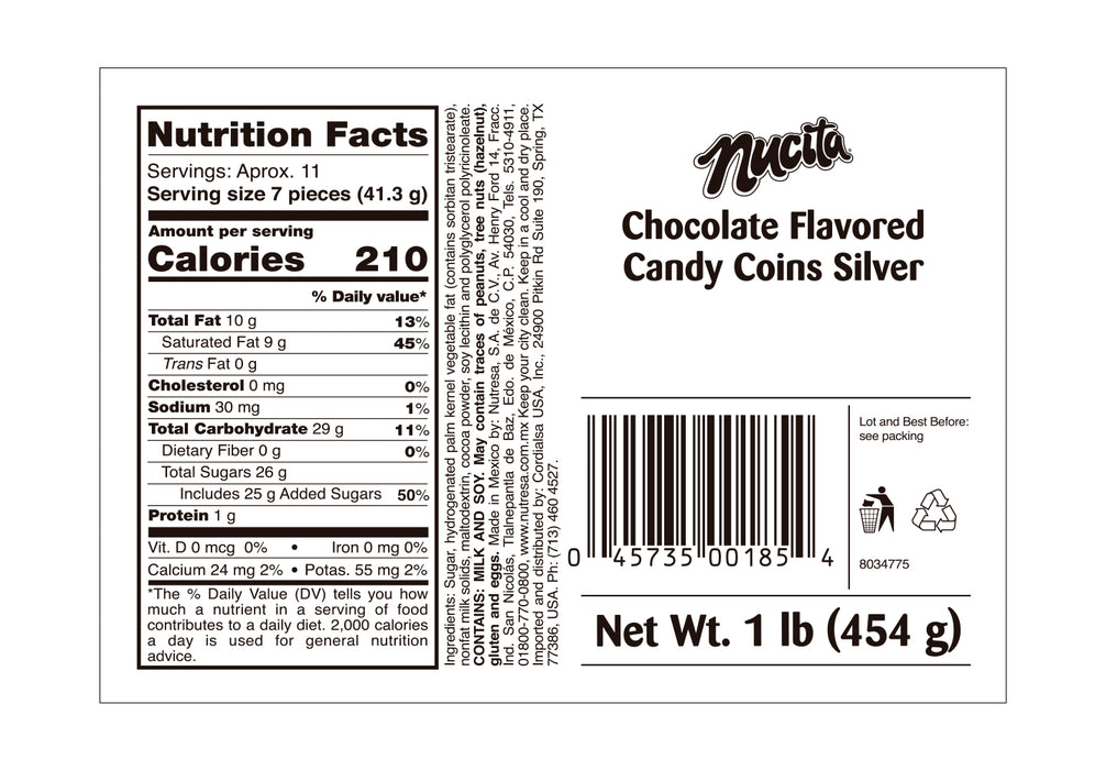 Nucita, Chocolate Red Coins, 1 Lb, 77 units