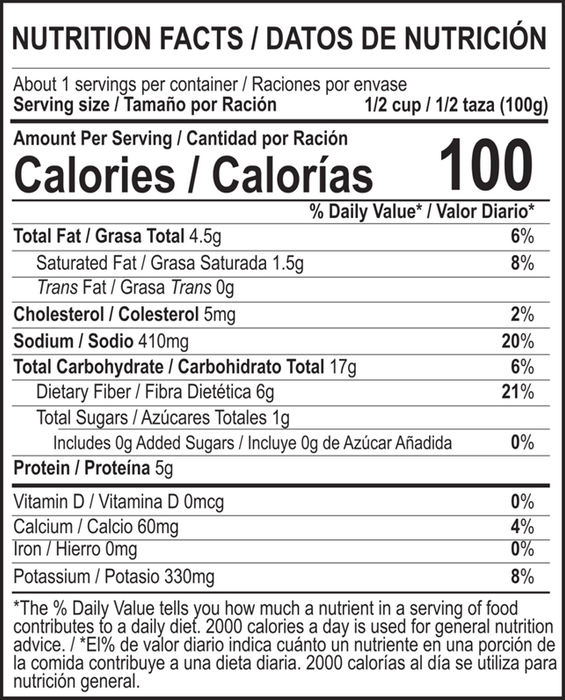 Refried Black Beans are a traditional Mexican dish, No refrigeration required, bag 15.2 Oz