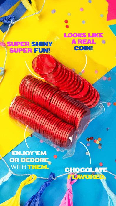 Nucita, Chocolate Red Coins, 1 Lb, 77 units