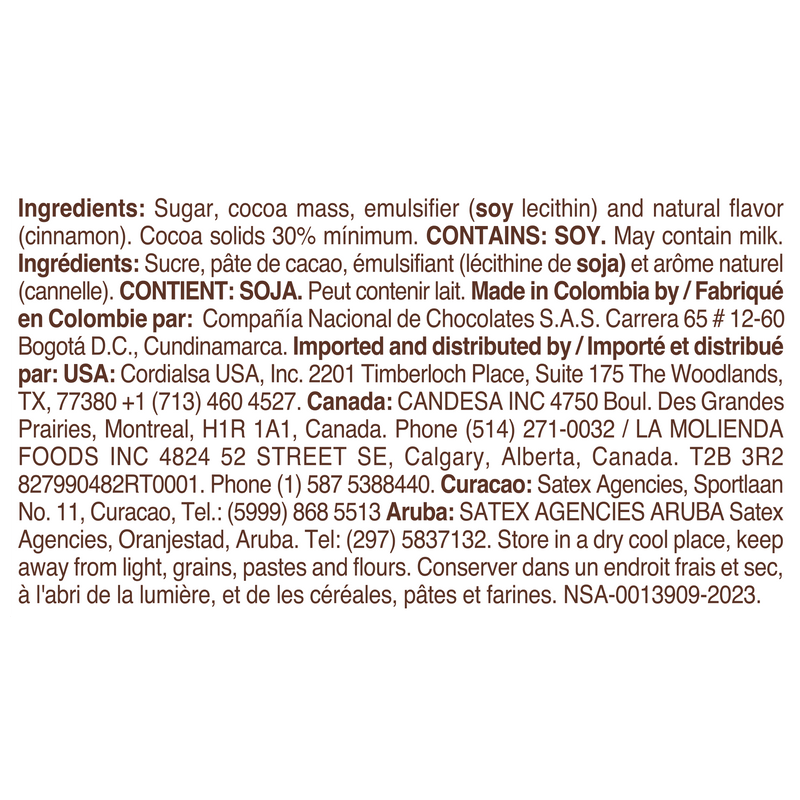 Corona Hot Chocolate Bar, 17.6 oz