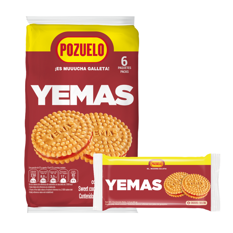 Yemas Cookies Bag, 6 Snack Packs, 11 oz