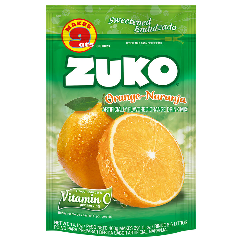 Zuko Drink Mix Orange Family Pack, 14.1 oz, Pack of 6