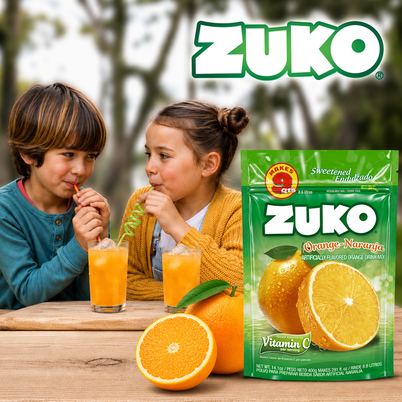 Zuko Drink Mix Orange Family Pack, 14.1 oz, Pack of 6