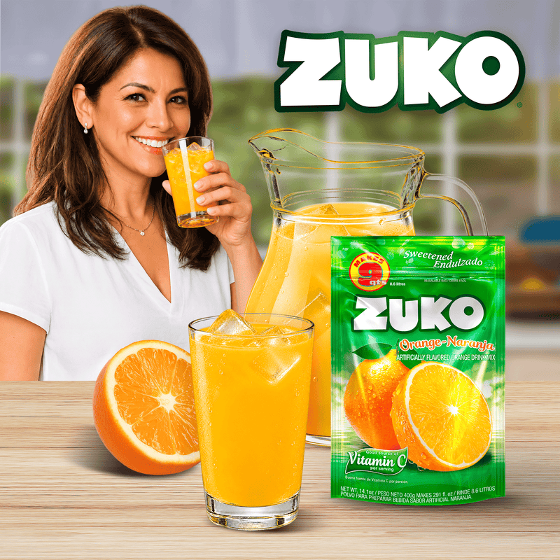 Zuko Drink Mix Orange Family Pack, 14.1 oz, Pack of 6