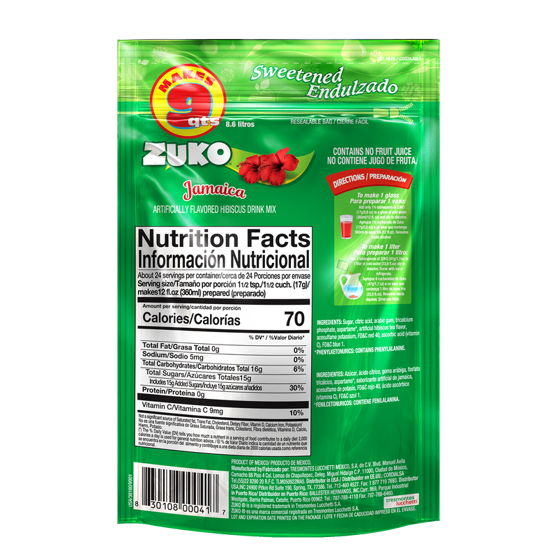 Zuko Drink Mix Jamaica Family Pack, 14.1 oz