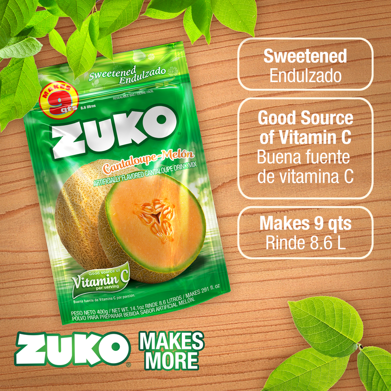 Zuko Drink Mix Cantaloupe Family Pack, 14.1 oz