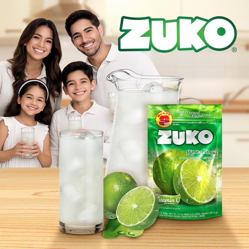 Zuko Drink Mix Lime Family Pack, 14.1 oz
