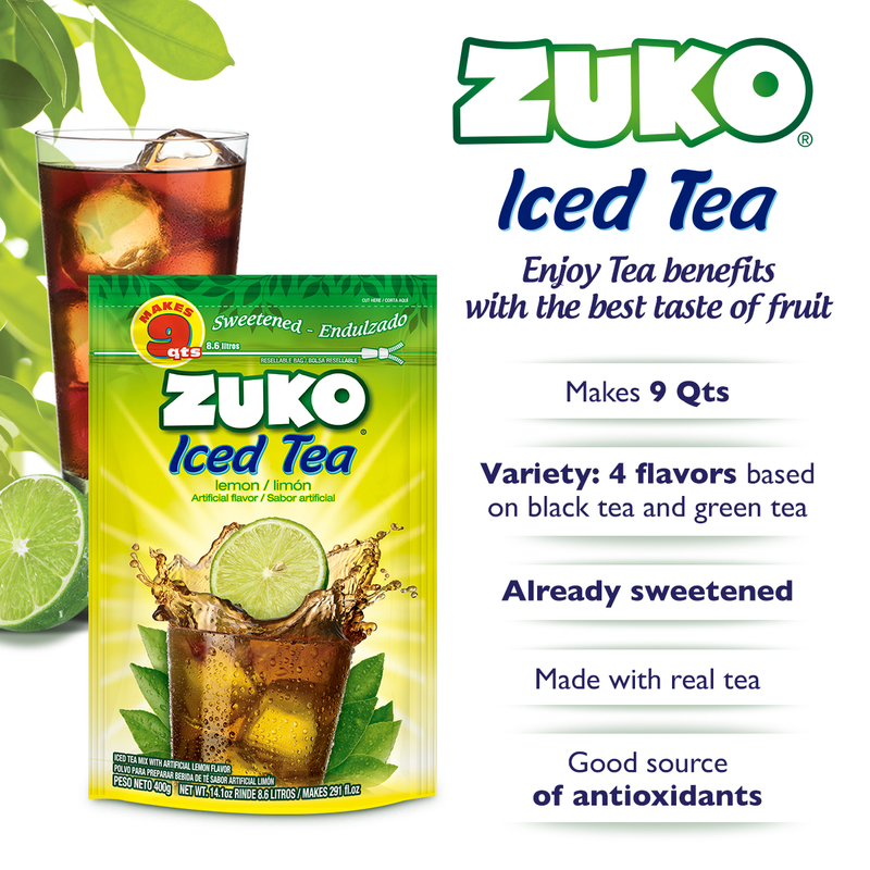 Zuko Drink Mix Lemon Tea Family Pack, 14.1 oz