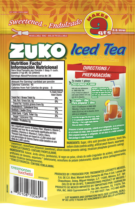 Zuko Té De Melocotón