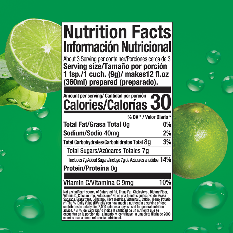 Zuko Drink Mix Lime Individual Pack, 24 Count, 0.9 oz