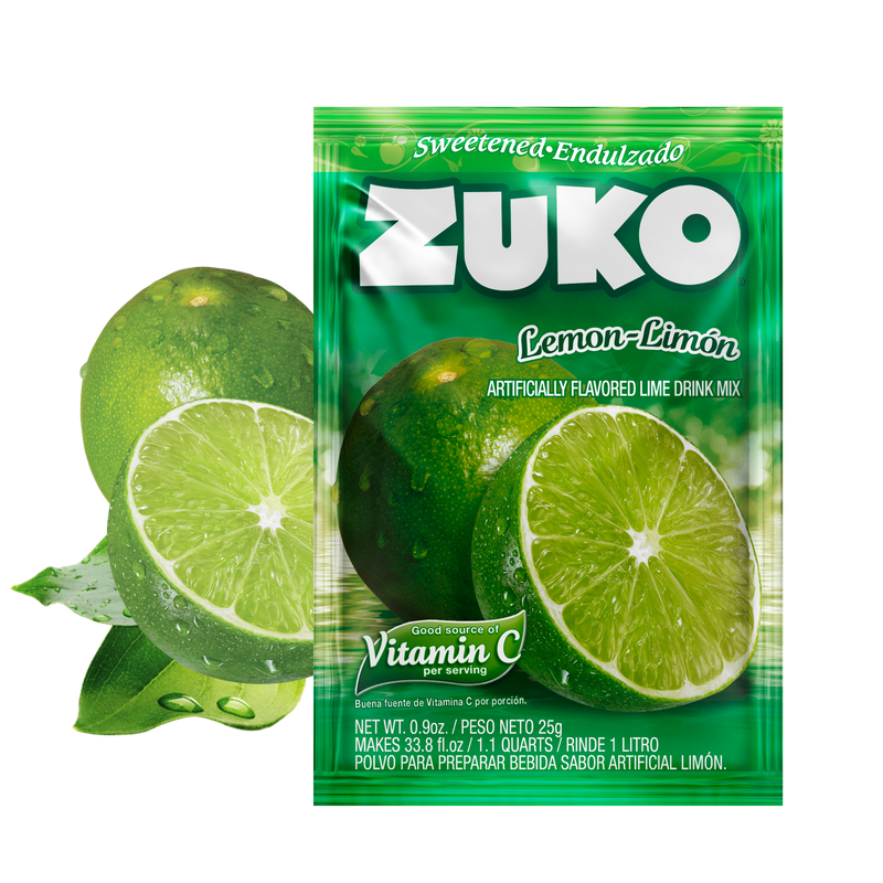 Zuko Drink Mix Lime Individual Pack, 24 Count, 0.9 oz