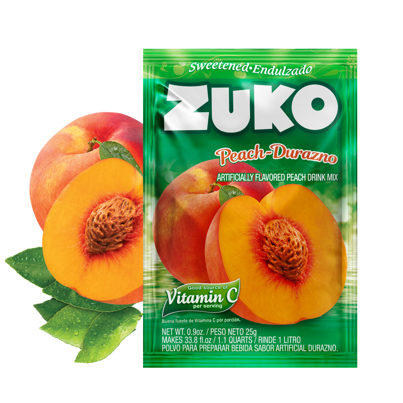 Zuko Drink Mix Peach Individual Pack, 24 Count, 0.9 oz