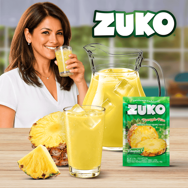 Zuko Drink Mix Pineapple Individual Pack, 24 Count, 0.9 oz
