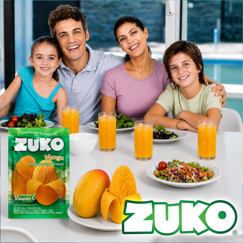 Zuko Drink Mix Mango Individual Pack, 24 Count, 0.9 oz