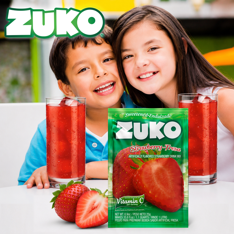 Zuko Drink Mix Strawberry Individual Pack, 24 Count, 0.9 oz