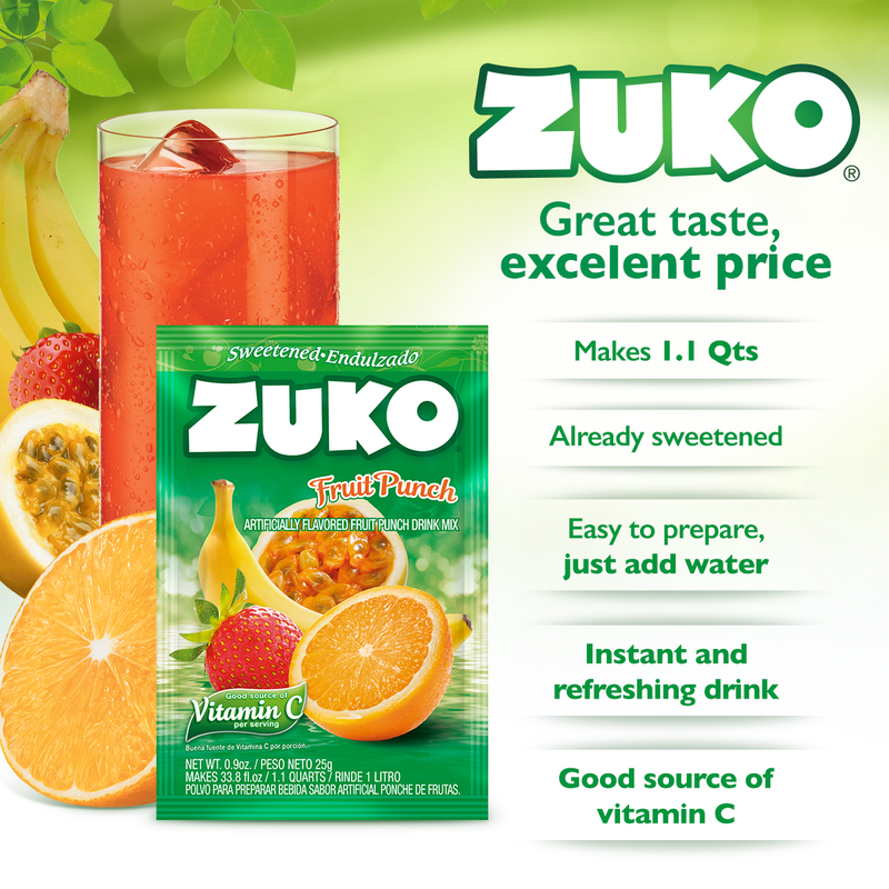 Zuko Ponche De Frutas Display 24 ct x 0.9 oz