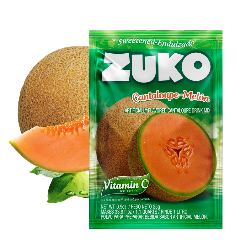 Zuko Drink Mix Cantaloupe Individual Pack, 24 Count, 0.9 oz