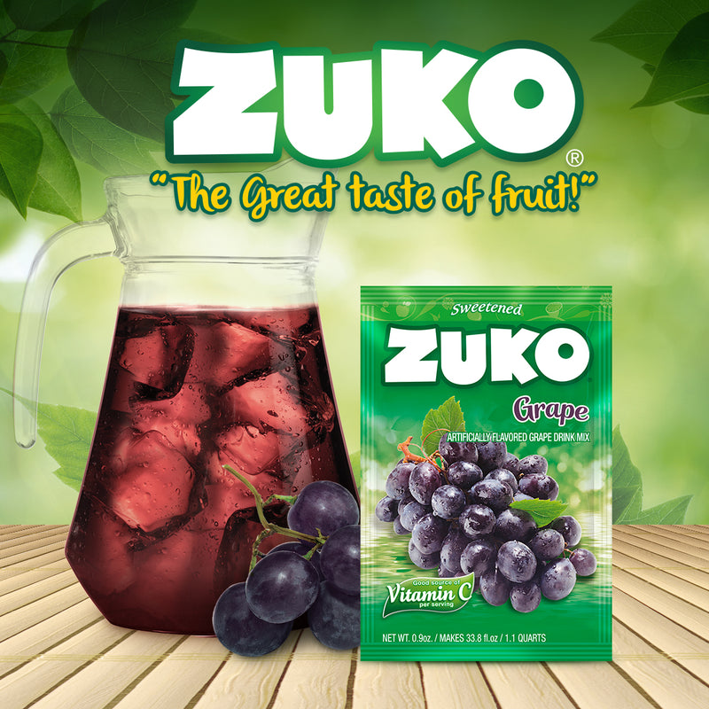 Zuko Drink Mix Grape Individual Pack, 24 Count, 0.9 oz