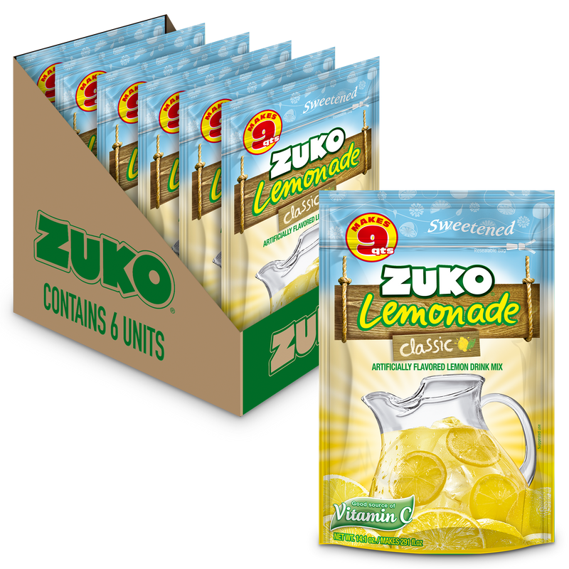 Zuko Drink Mix Classic Lemonade Family Pack, 14.1 oz