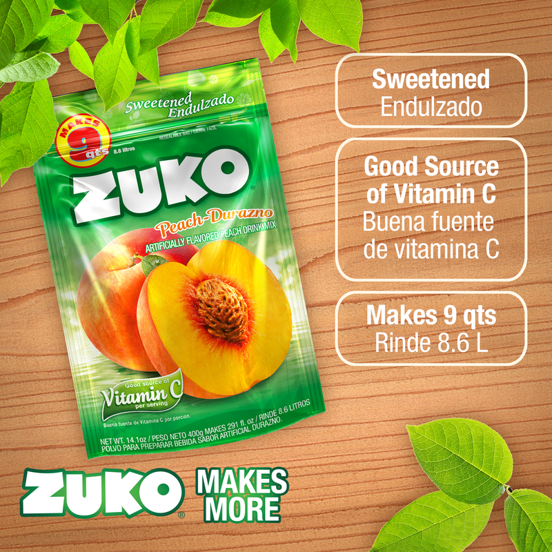 Zuko Drink Mix Peach Family Pack, 14.1 oz