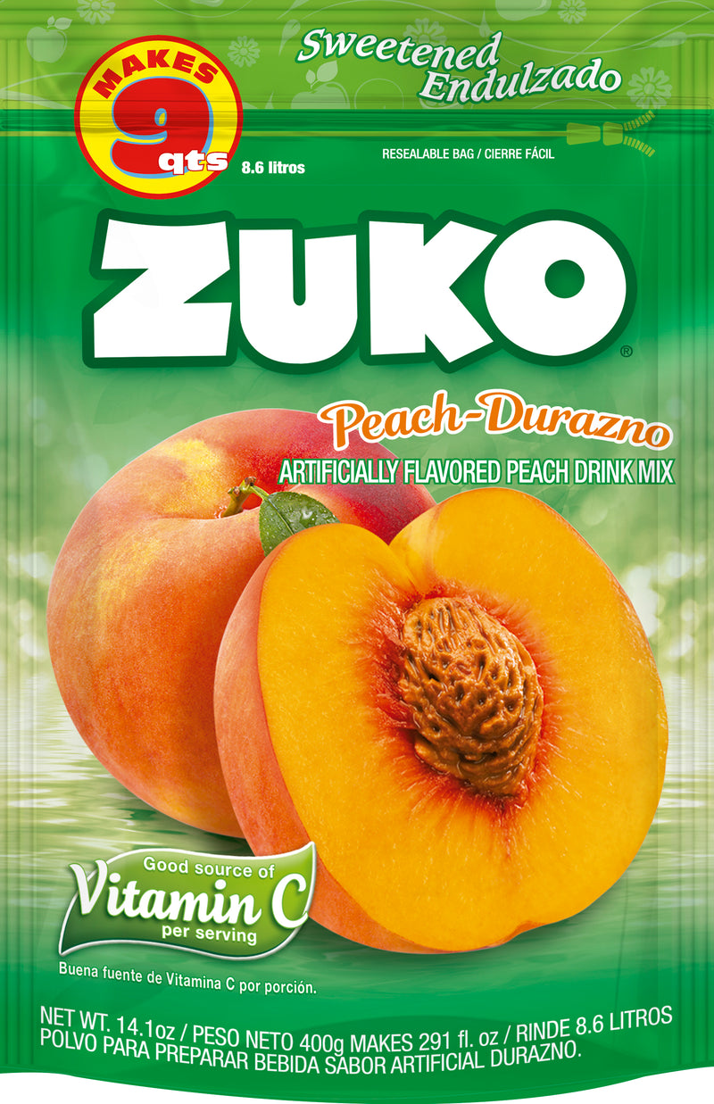 Zuko Drink Mix Peach Family Pack, 14.1 oz, Pack of 6
