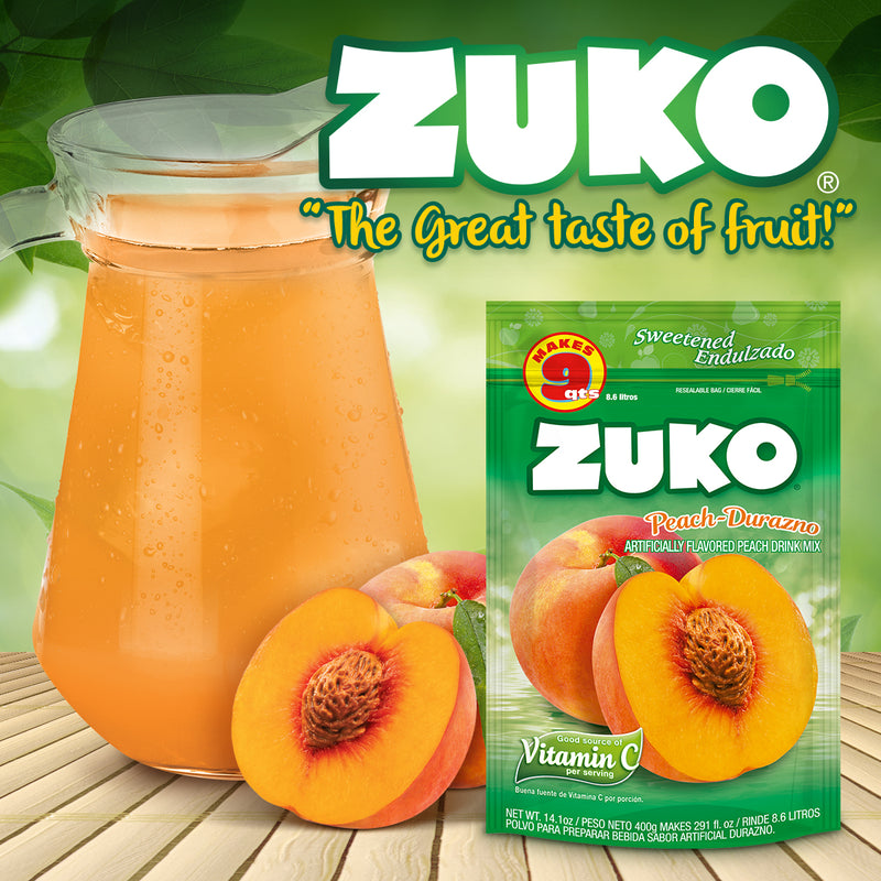 Zuko Drink Mix Peach Family Pack, 14.1 oz, Pack of 6